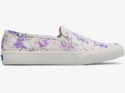 Women's Double Decker Canvas Watercolor Floral Print Slip On Sneaker<Keds Clearance