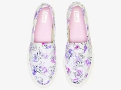 Women's Double Decker Canvas Watercolor Floral Print Slip On Sneaker<Keds Clearance