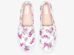 Women's Double Decker Canvas Watercolor Floral Print Slip On Sneaker<Keds Sale