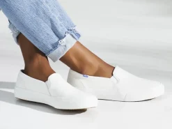 Women's Double Decker Leather Slip On Sneaker<Keds