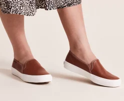 Women's Double Decker Leather Slip On Sneaker<Keds Clearance